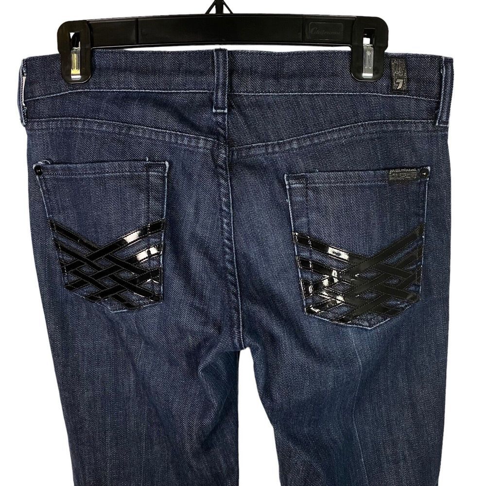 7 For All Mankind‎ Dojo Jeans Dark Wash Black Accents Size 29